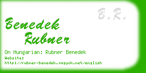 benedek rubner business card